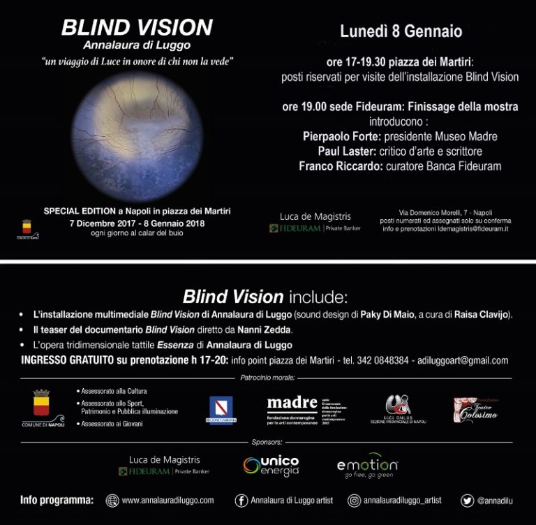 Blind Vision di Annalaura di Luggo chiude con oltre 10.000 visite Ora va nel mondo