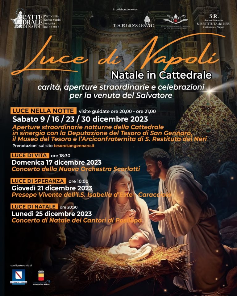 Natale nella Cattedrale: carità, aperture straordinarie serali e celebrazioni per la venuta del Salvatore