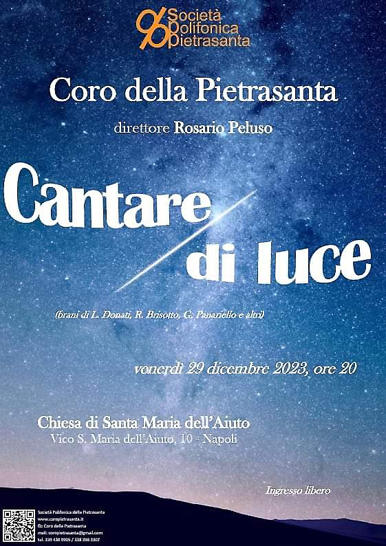 Il  29 Dicembre Concerto con il Coro della Pietrasanta nella Chiesa di S. Maria dell’Aiuto di Napoli